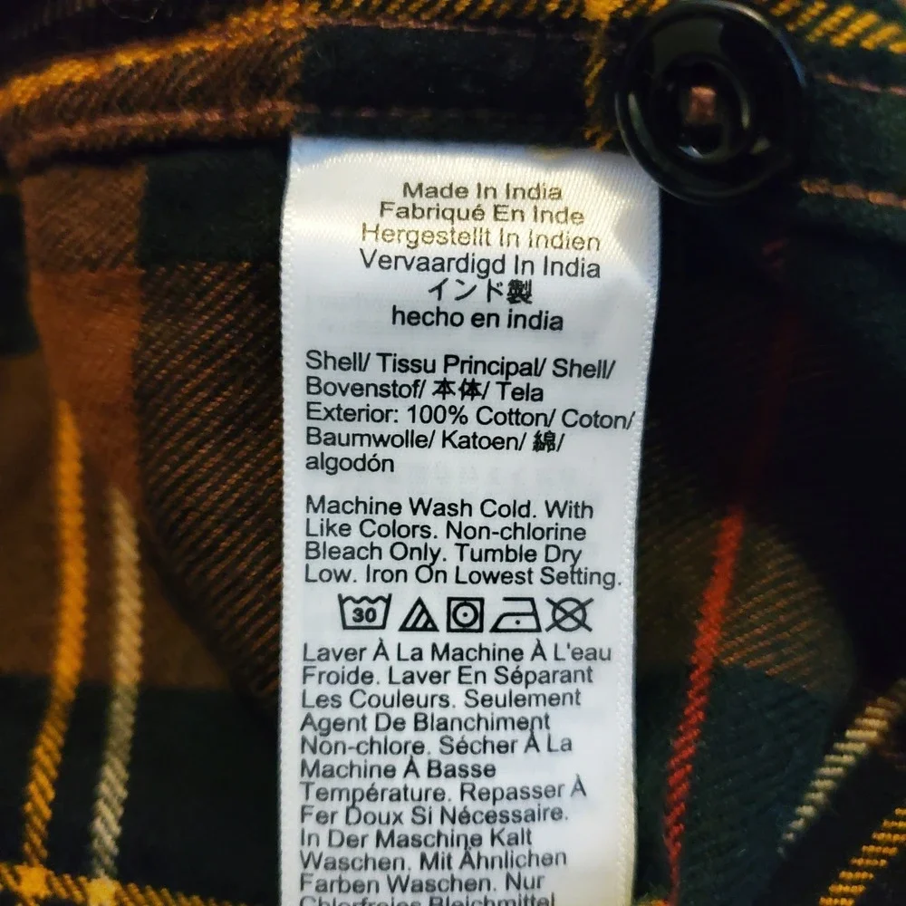 J. Crew Flannel Shirt Men XL Brown Midweight Regenerative Cotton Classic‎ Work